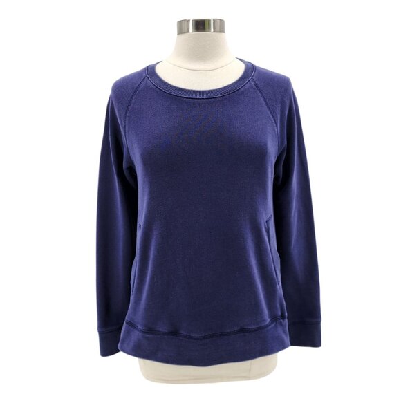 Lilly Pulitzer Womens Medium Sweatshirt Luxletic Beach Comber Pullover Navy Blue - Picture 1 of 11